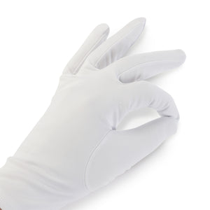 Białe rękawiczki z mikrofazy